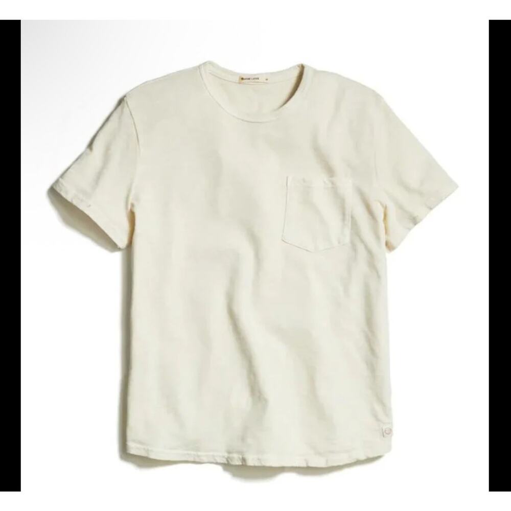 Marine Layer Men’s Heavy Slub Pocket T-Shirt Small Antique‎ Cream NWT